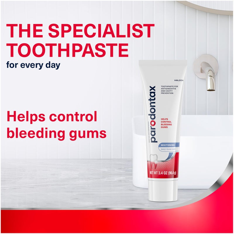 Parodontax Teeth Whitening Toothpaste To Help Bleeding Gums, Gum Toothpaste For Gum Health, 3.4 Oz x 3 - Image 2